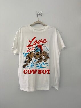 Kelsea Ballerini White 'Love is a Cowboy' Graphic Short-Sleeve Tee unisex